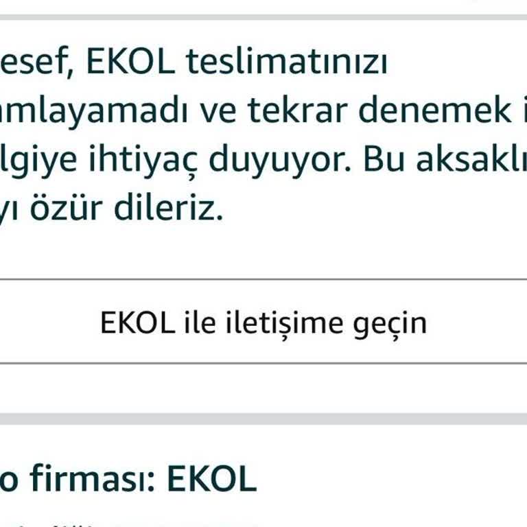 Amazon Siparişi İçin Teslim Edilmeyen Kargo Ve Şube Bilgi Eksikliği