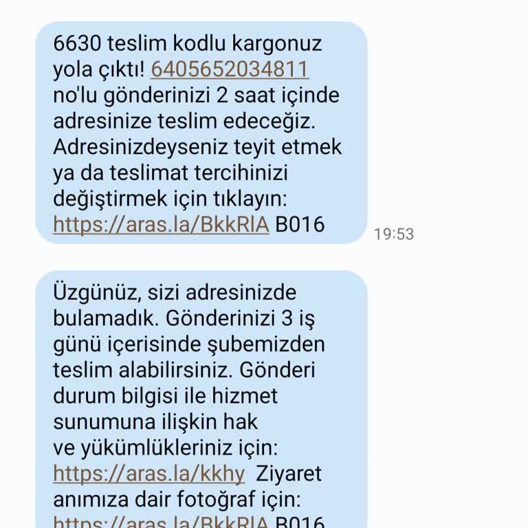 Aras Kargo Kapıma Bırak Seçeneğini Dikkate Almadan Teslimatı Reddetti