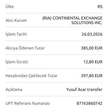 Uption Üzerinden Yapılan 385 Euro Transferi Beklemede Ve Müşteri Hizmetine Ulaşılamıyor