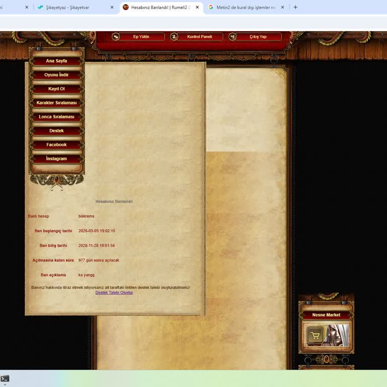 Kanıtsız Süresiz Ban Ve Açıklama Talebi