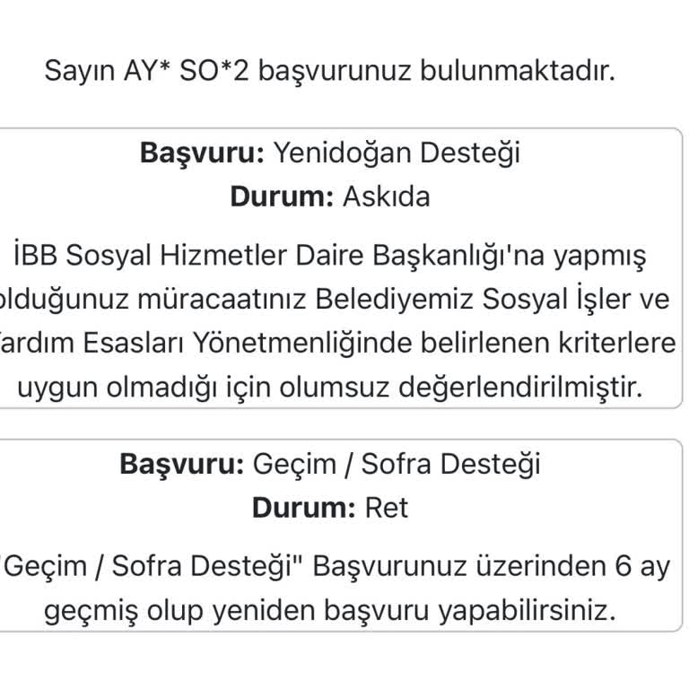 Yeni Doğan Bebek Paketi Başvurumun Haksız Reddedilmesi