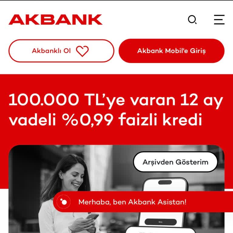 Akbank Yanıltıcı Reklamı: 0,99% Faizli Kredi Görünmüyor