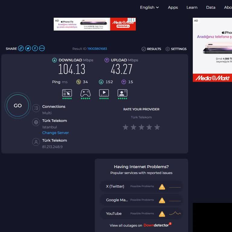 1000 Mbps Paketi İçin Aldığım Hız 100 Mbps, Çözüm İstiyorum