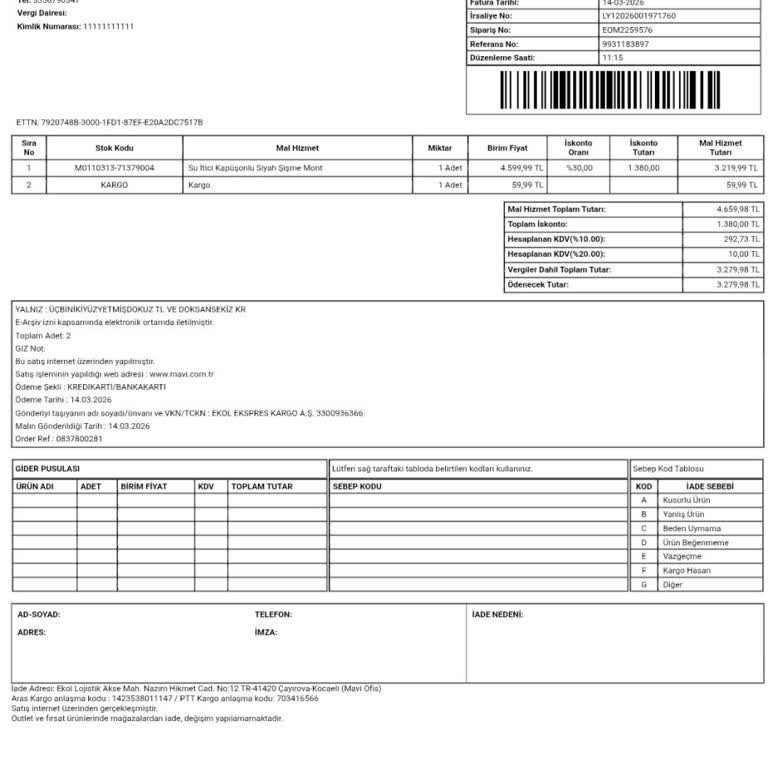 Mavi Şişme Montun Su Ve Rüzgar Geçirmez Olmadığı Ve İade Reddi