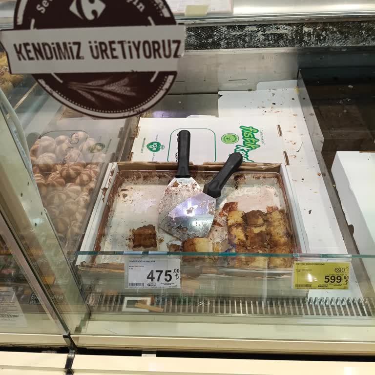 Carrefour Şubesinde Dağınık Ve Hijyenik Olmayan Baklava Sunumu