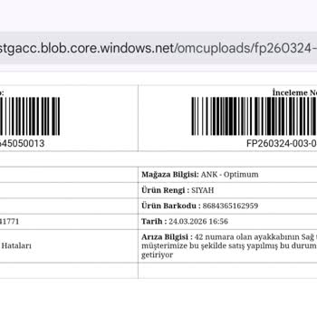 Sol Ayakkabının Tabanlığı Yanlış Boyutta