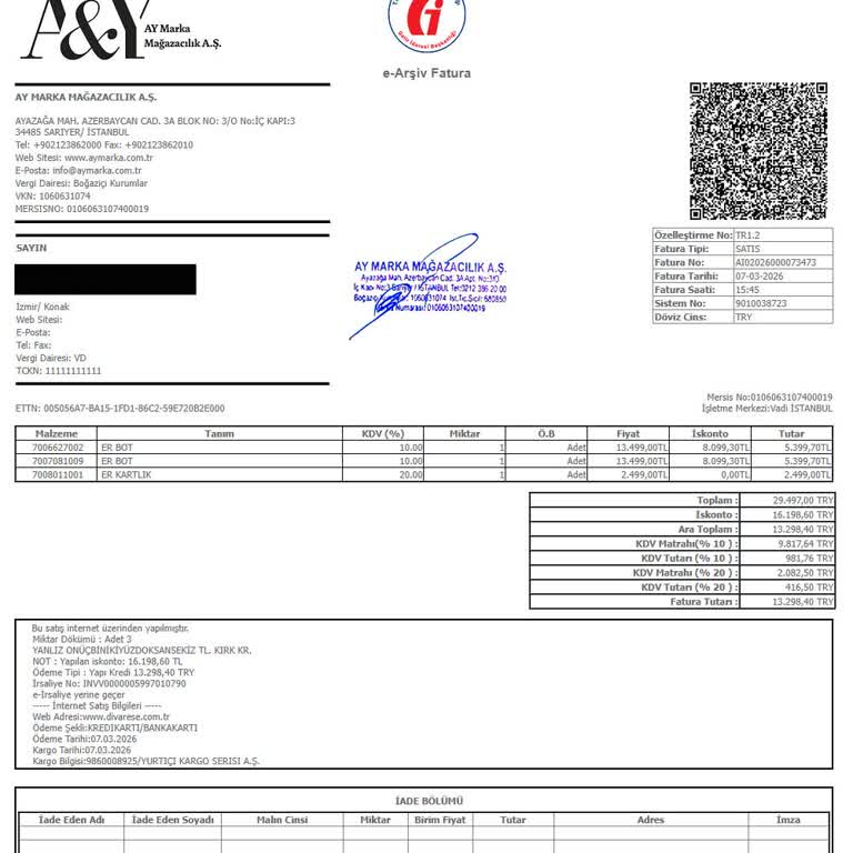 Hatalı TCKN İçeren Faturanın Düzeltilememesi Ve Müşteri Hizmetlerinden Cevap Almama