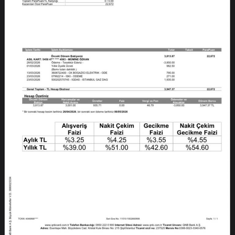 Yıllık Kredi Kartı Aidatı Üzerinden Beklenmeyen Ücret İadesi Talebi