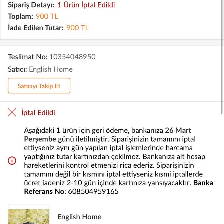 English Home Ürünlerinde Yanıltıcı İndirim Ve Sipariş İptali