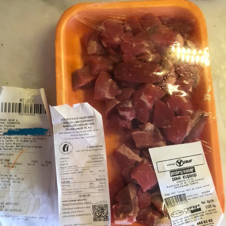 Köfteci Yusuf Şubesinin Eksik Gönderdiği 1 kg Dana Kuşbaşı İçin İade Talebi