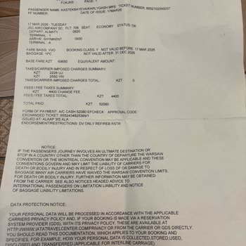 SCAT Airlines При обмене билетов Алматы–Шымкент потребовали сумму выше стоимости самих билетов