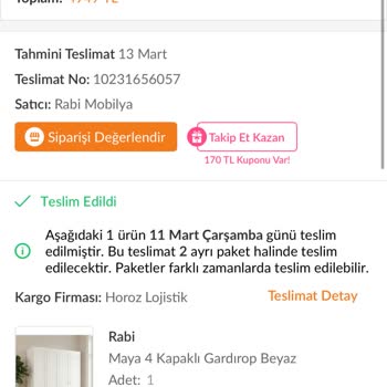 Trendyol’da Teslim Edilmeyen Gardırop Siparişi İçin Hızlı Çözüm Talebi