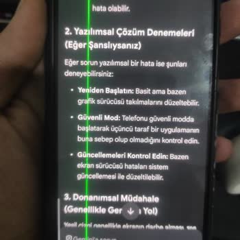 Güncelleme Sonrası Yeşil Çizgi Sorunu Ve Ücretsiz Ekran Değişimi Talebi
