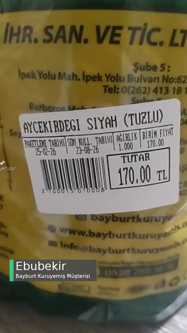 Bayburt Kuruyemiş Çürük Çekirdek Sorunu videonun kapak resmi