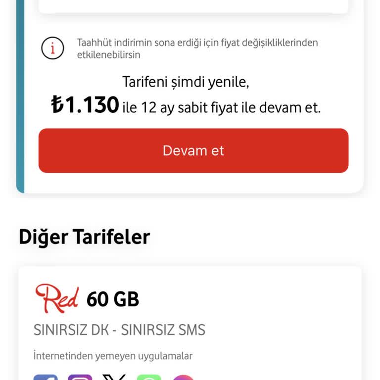 Taahhüt Bitti, Düşük Tarife Seçeneği Kaldırıldı