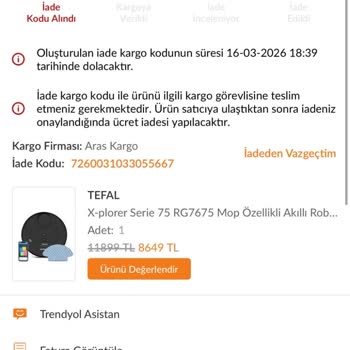 Garanti Kapsamındaki Robot Süpürge Yanlış Adrese Gönderildi, Mağdur Oldum
