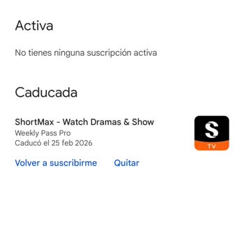 ShortMax, solicito cancelación de suscripción y devolución del dinero
