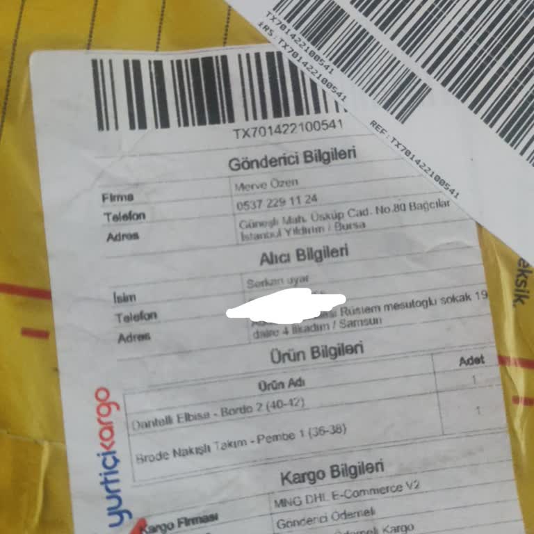 Eksik Ürün Gönderimi Ve İade Talebi Merve Özen Butik