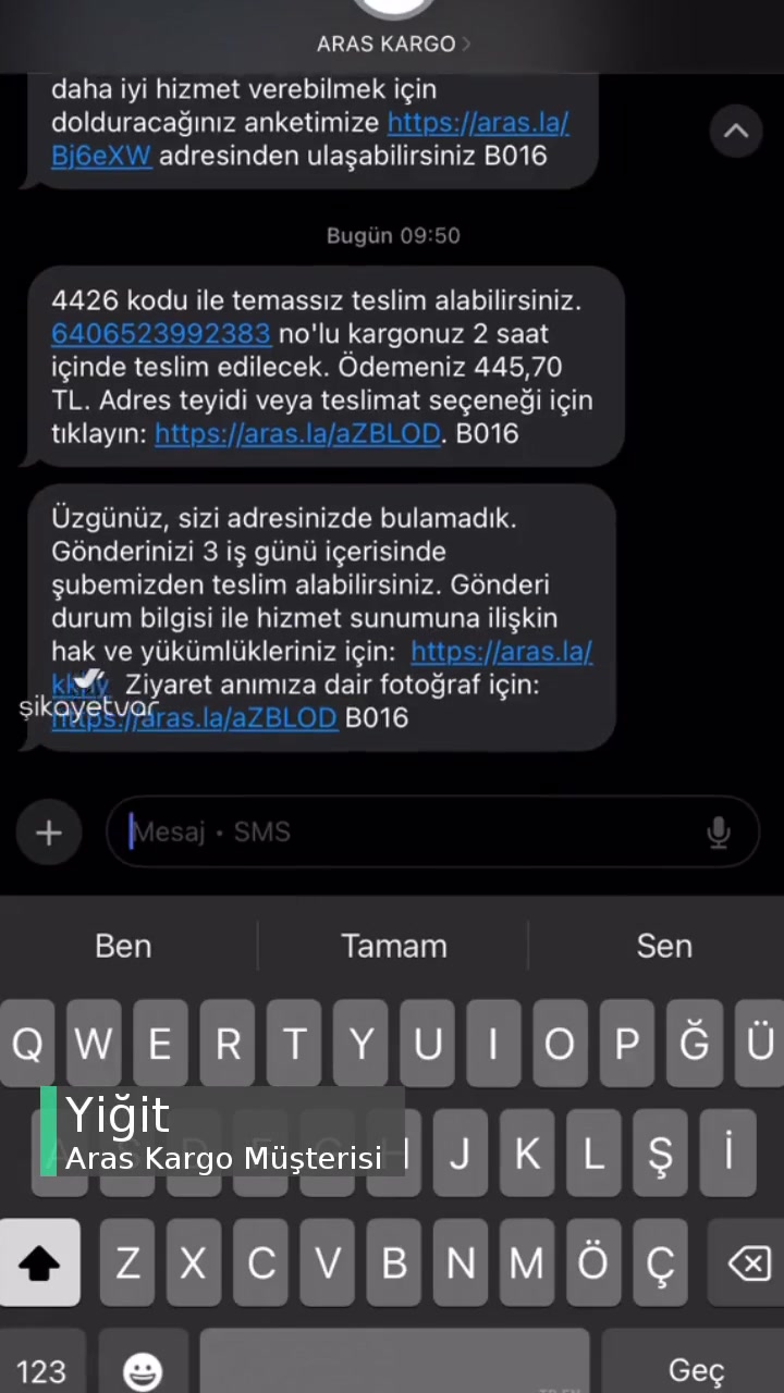 Aras Kargo Evde Olmama Rağmen Evde Bulamadık Mesajı Gönderdi videonun kapak resmi