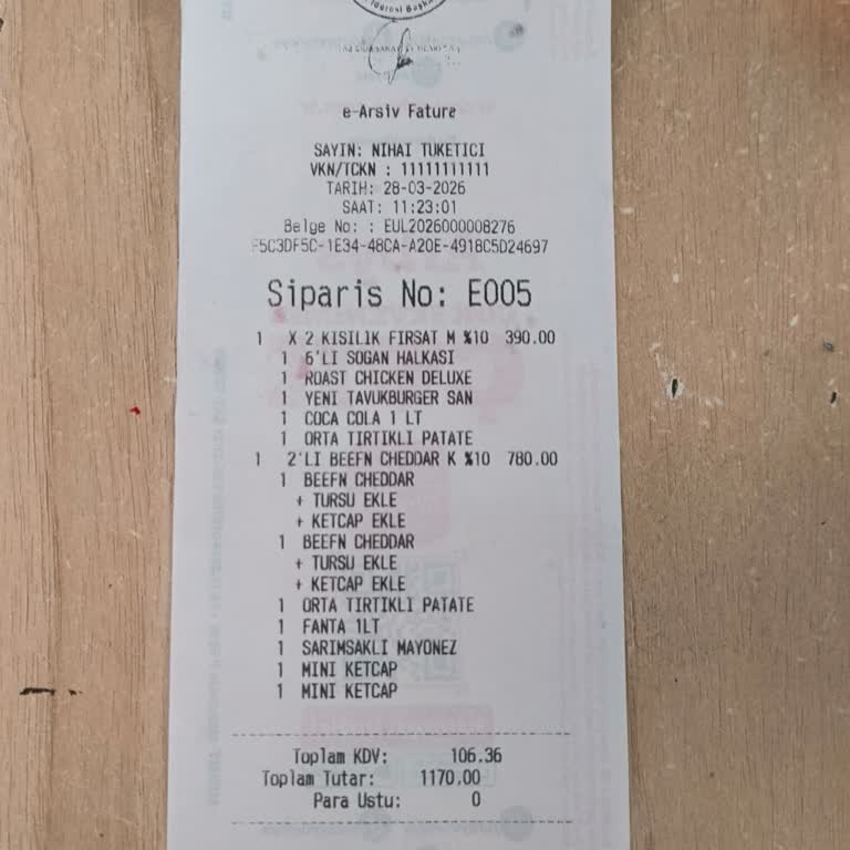 Yemeksepeti'nde Eksik Teslimat, 780 TL İade Talebi