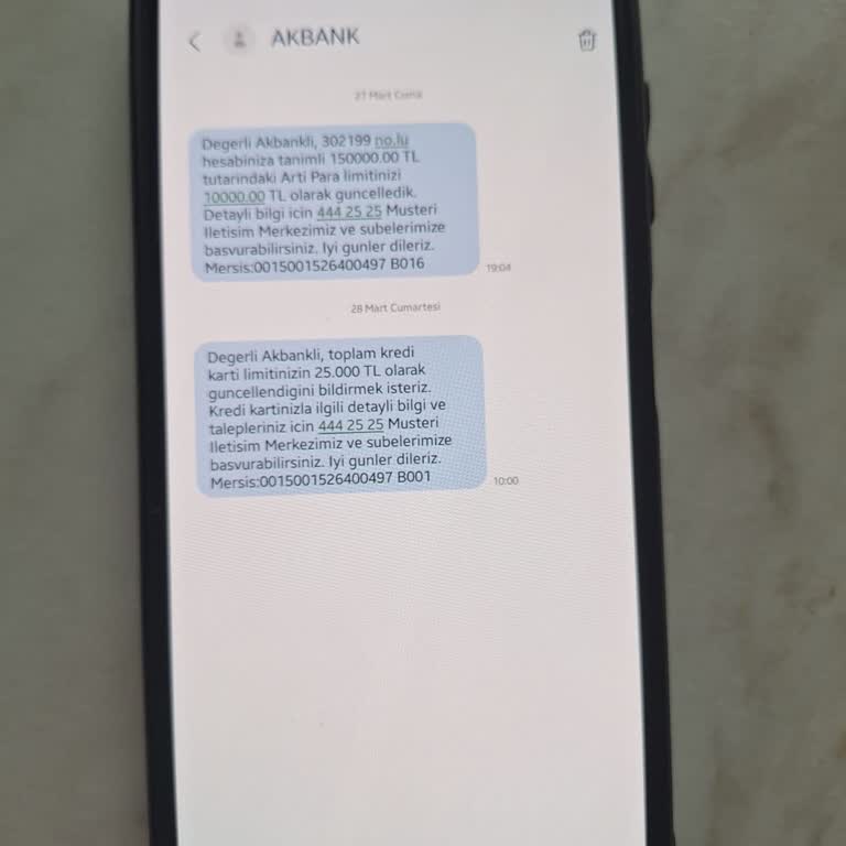 Akbank Artı Para Ve Kredi Kartı Limitinin Bildirimsiz Düşürülmesi!