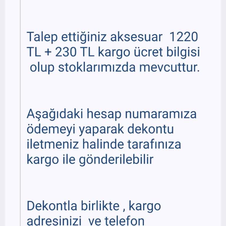 Ödeme Yaptım Parça Stokta Yok Dediği İçin Mağdur Oldum
