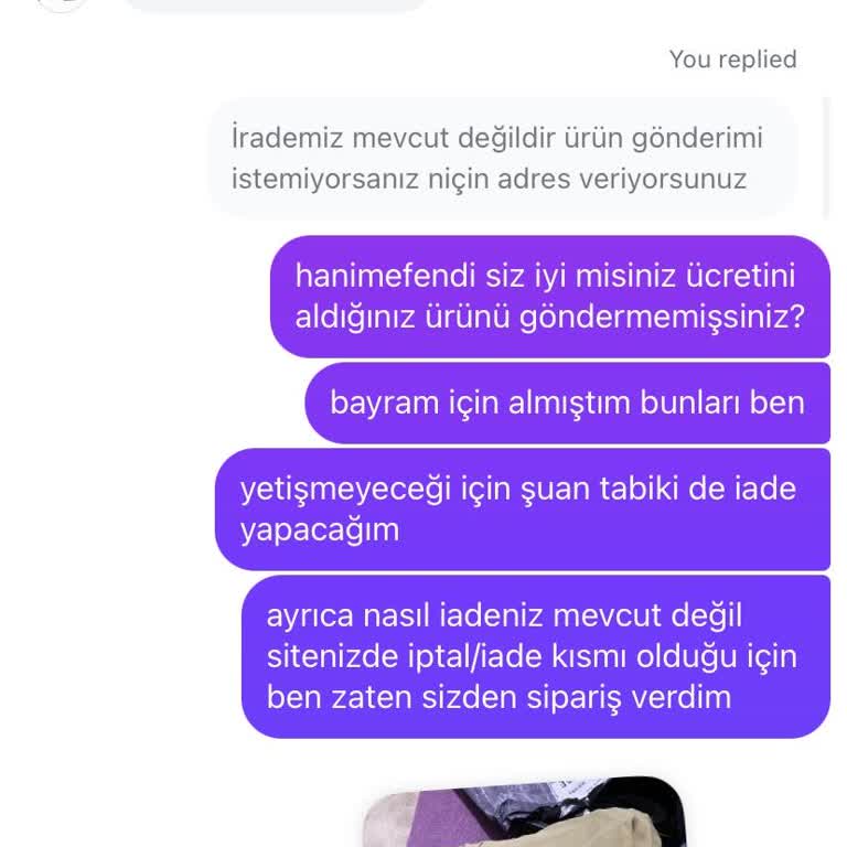 Meysadesign'dan Alınan İki Üründen Birinin Gönderilmemesi Ve İade Sürecindeki Cevapsızlık