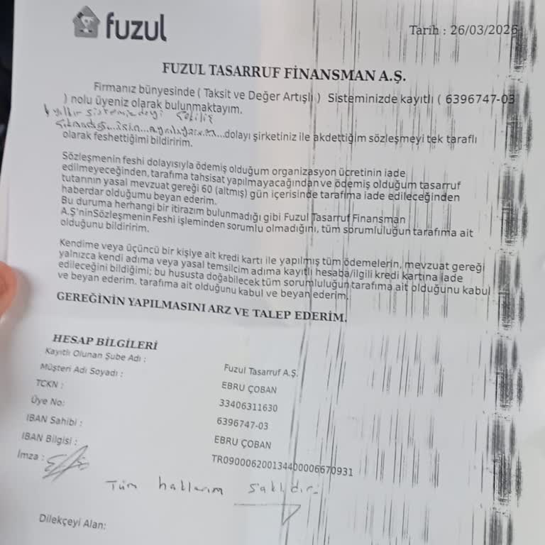 Organizasyon Ücreti Kesintisi Ve Tam İade Talebi