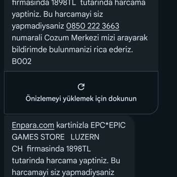 Epic Games Ve Enpara Üzerinden İznim Olmadan Yapılan İşlemler İçin İptal Ve İade