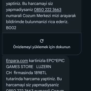 Epic Games Ve Enpara Üzerinden İznim Olmadan Yapılan İşlemler İçin İptal Ve İade