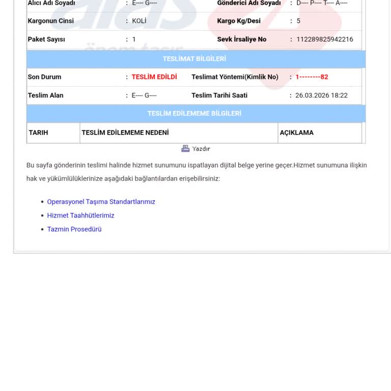 Teslim Edildi Dediği Kargo Bulunamadı