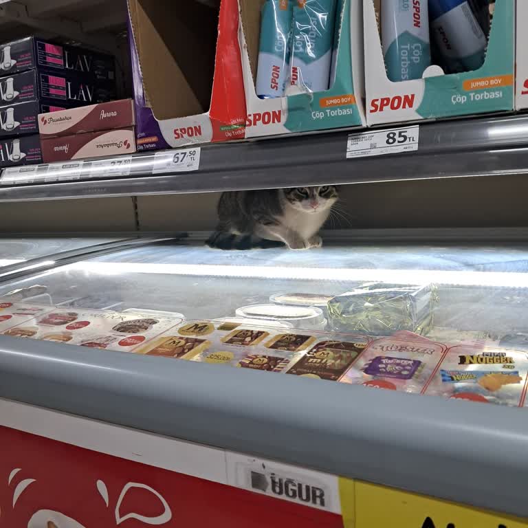 A101 Kağıthane Şubesinde Dondurma Dolabında Kedi Tespit Edildi Hijyen İhlali