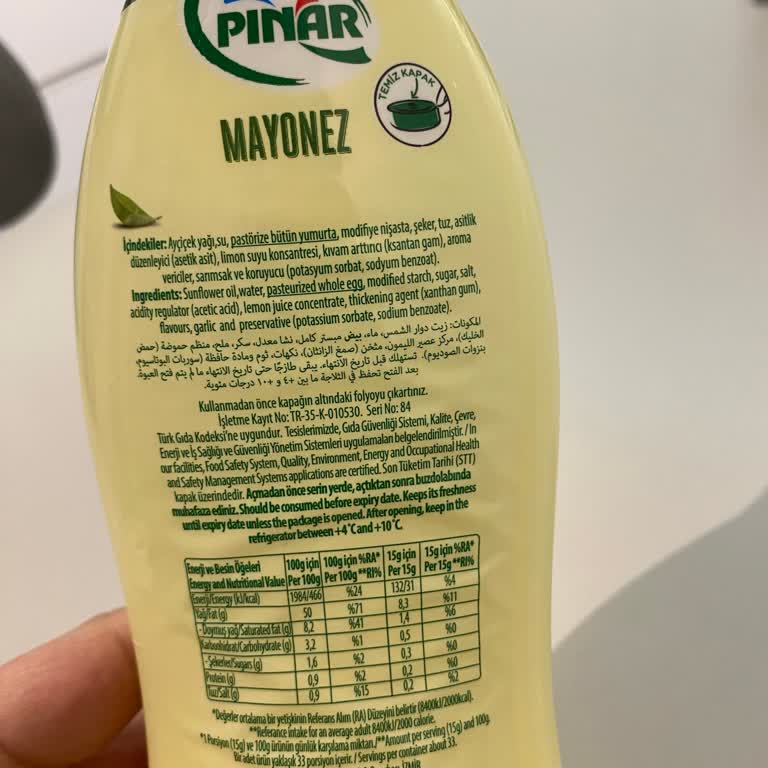 Katkısız Olduğu Sanılan Pınar Mayonezinde Gizli Koruyucu Ve Yanıltıcı Etiket
