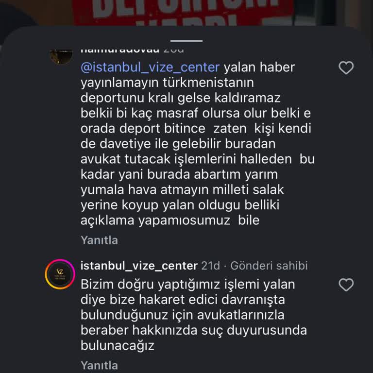 İstanbul Vize Center’in Kaba Ve Tehditkar Tutumu