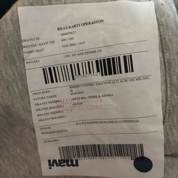 Mavi Mağazasından Aldığım Eşofmanda Dikiş Açılması Ve İade Talebi