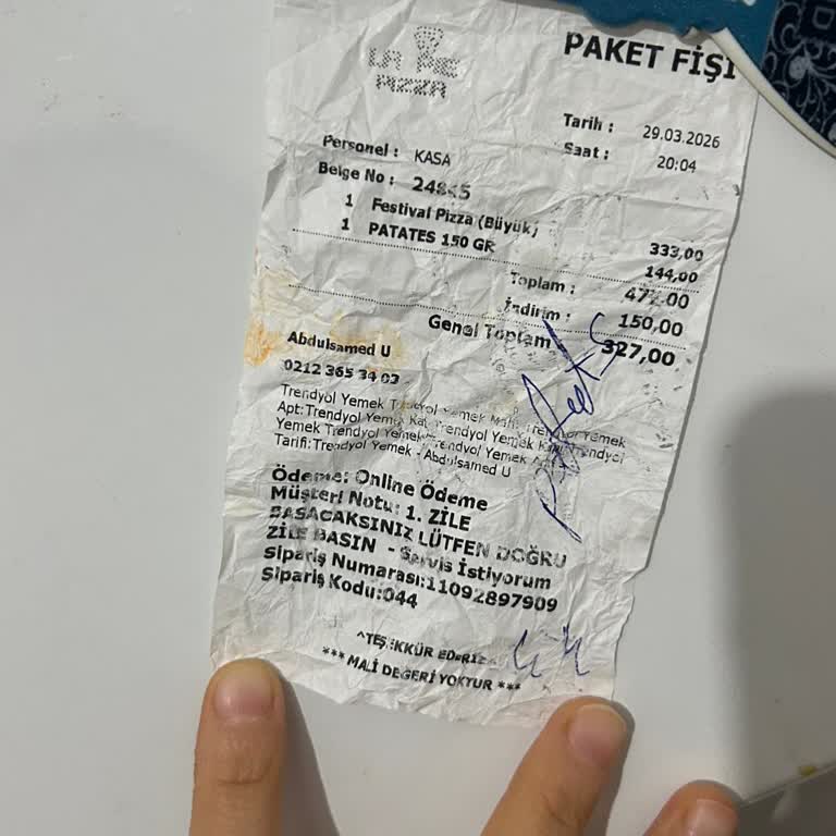 Eksik Pizza Ve Yanlış Fiş Nedeniyle İade Talebim Reddedildi