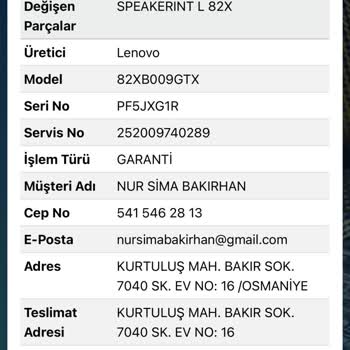 Hoparlör Ses Arızası Tamir Edilmedi, Garanti Kapsamı İhlal Edildi