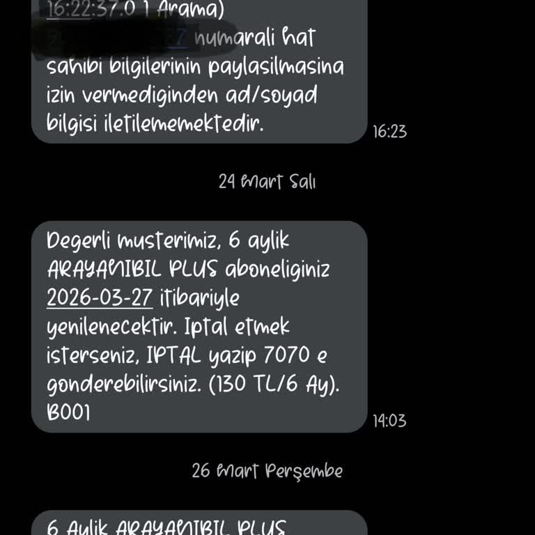 İptal Şansı Tanınmadan Otomatik Yenilenen Paketin Ücreti İade Edilsin