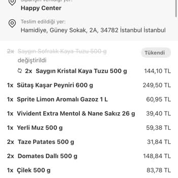 Öğütülmüş Tuz Yerine Kristal Tuz Gönderildi Ve Müşteri Temsilcisi Görüşmeyi Sonlandırdı
