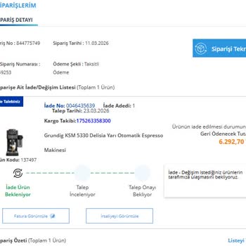 Kahve Soğuk Ve Su Gibi Çıktığı İçin İade Talebim Orijinal Kutu Gerekçesiyle Reddedildi