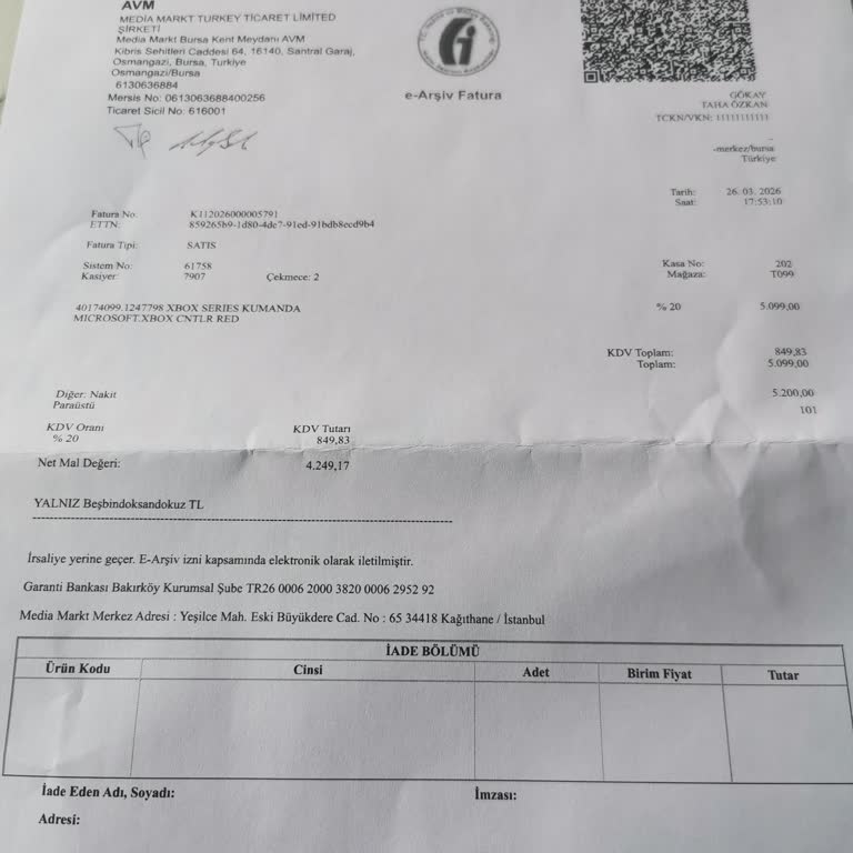 Media Markt Mağazasında Aldığım Yeni Oyun Kolunda Hatalı Ürün, Değişim Ve İade Talebim Reddedildi