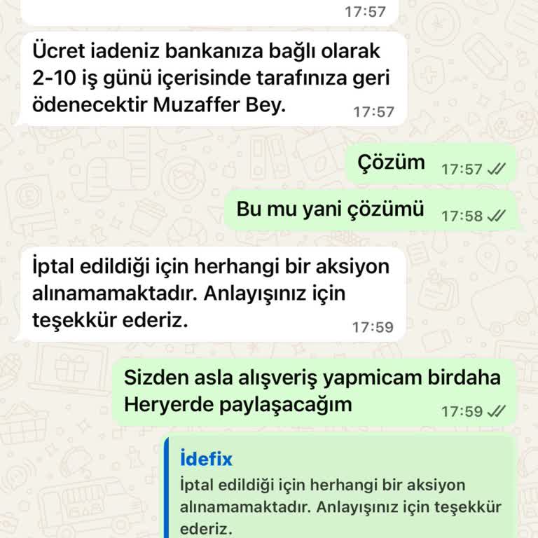 İdefix Siparişi Bildirimsiz İptal Edildi, Aynı Şartlarla Yeniden Oluşturulması Talep Ediliyor