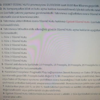 Gizemli Kutu Bonusundan Ertesi Gün Bonusum Gelmedi