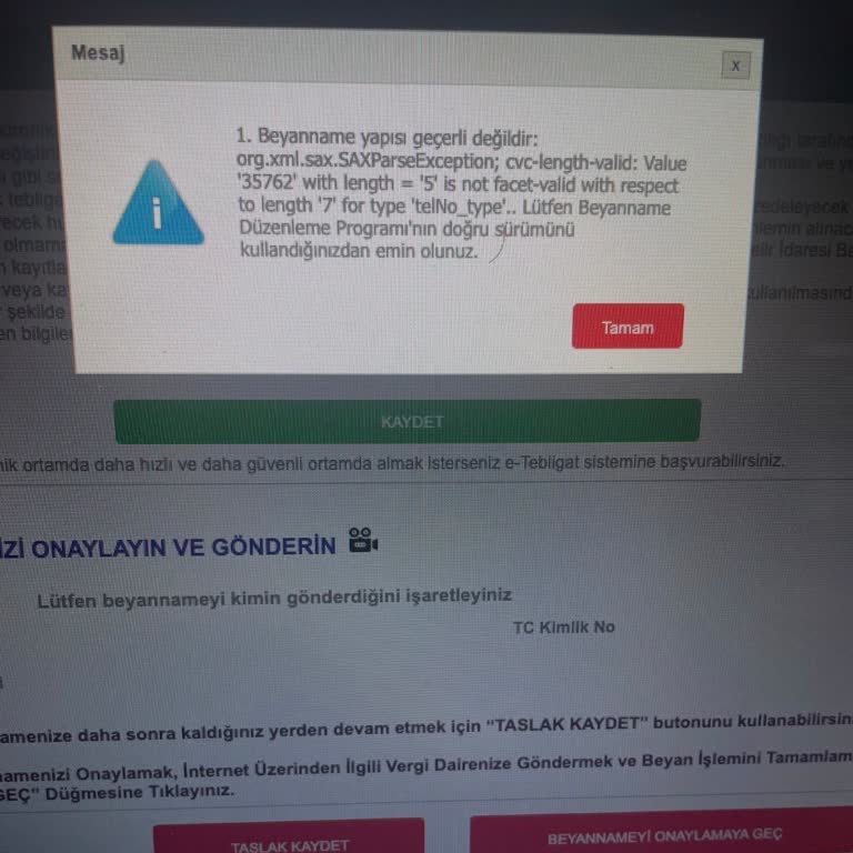 Hazır Beyan Sistemi Teknik Hatası Kira Geliri Beyannamesi Gönderilemedi