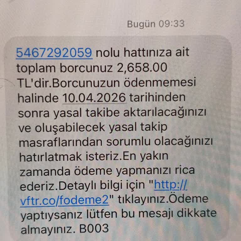 Hattım Kapatılmadığı İçin 2.658 TL Borç Oluştu