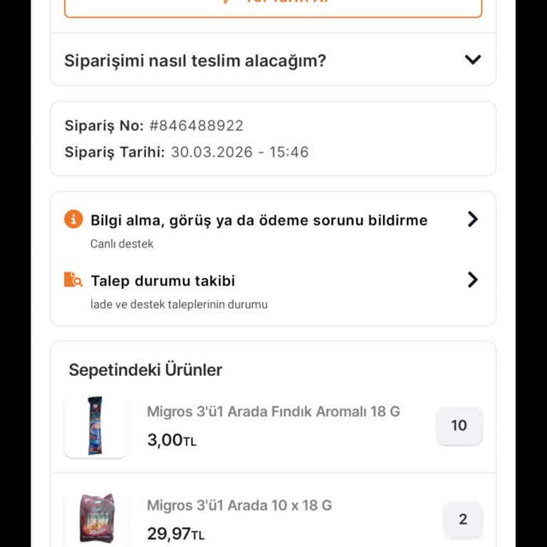 Stok Kontrolü Eksikliği Ve Kaba Tavır Nedeniyle Tıkla Gel Al Siparişim Hazırlanmadı