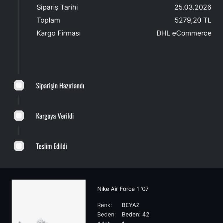 Sneaks Up Siparişim 5 Gün Boyunca Kargoya Verilmedi