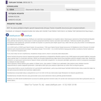 Hattuşa Termal'de Hijyenik Olmayan Yemek Servisi Ve Ücret İadesi Talebi