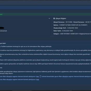 Uzun Süreli İnternet Kesintisi Ve İzinsiz Fiber Altyapı İşlemi İçin Ücret İadesi Talebi