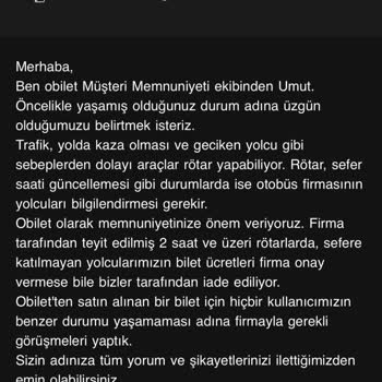 Obilet'te Geciken Otobüs Ve İlgisiz Müşteri Hizmetleri Nedeniyle 1650 TL Ek Masraf